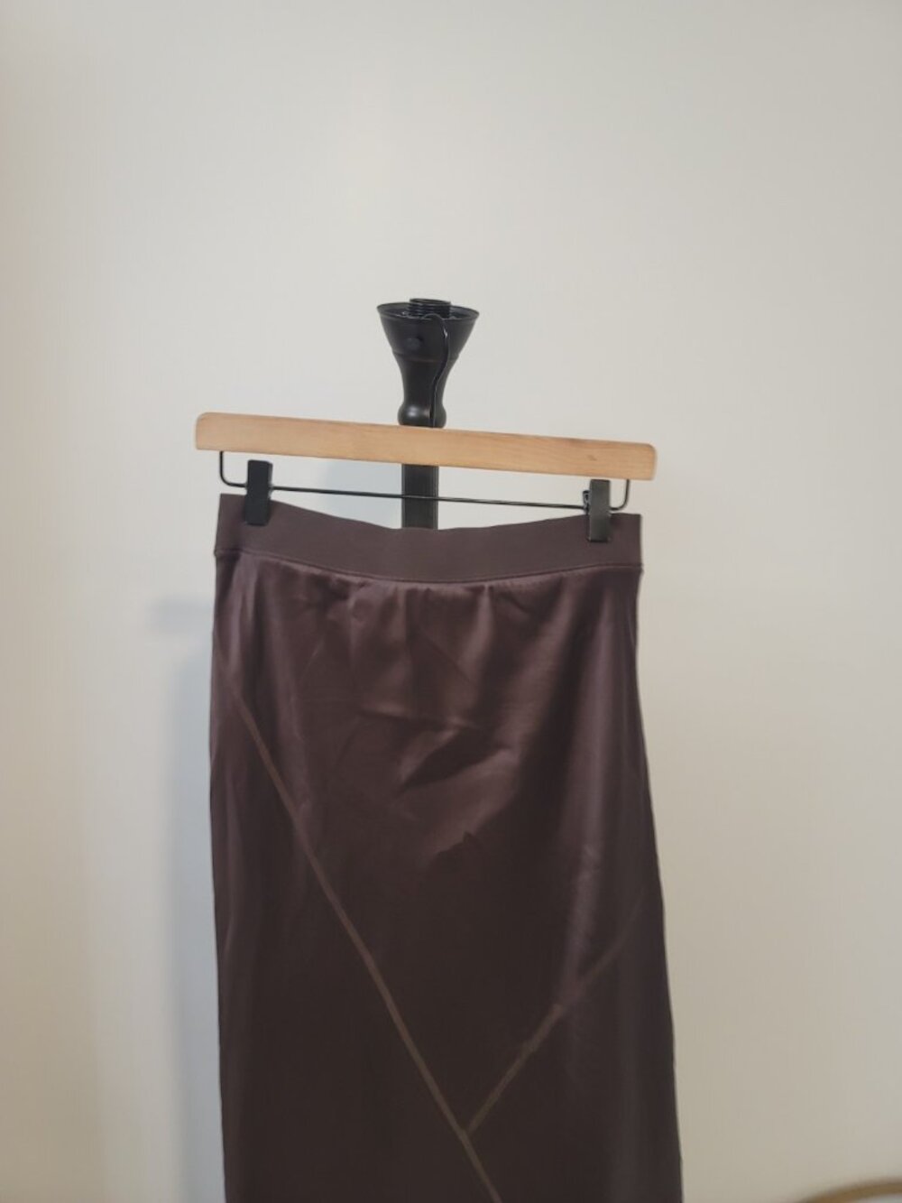 ATM Anthony Thomas Melillo 100% SILK MIDI PULL-ON SKIRT IN Brown sz Small - Picture 3 of 8